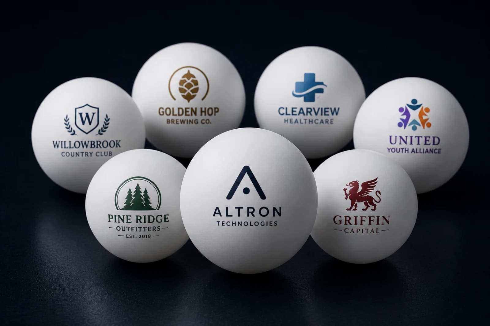 Custom printed ping pong ball with full-color UV print