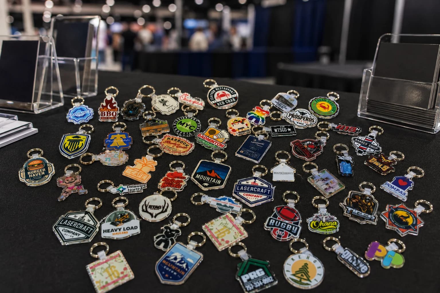 Custom UV-printed acrylic keychains