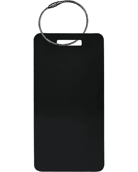 Black luggage tag